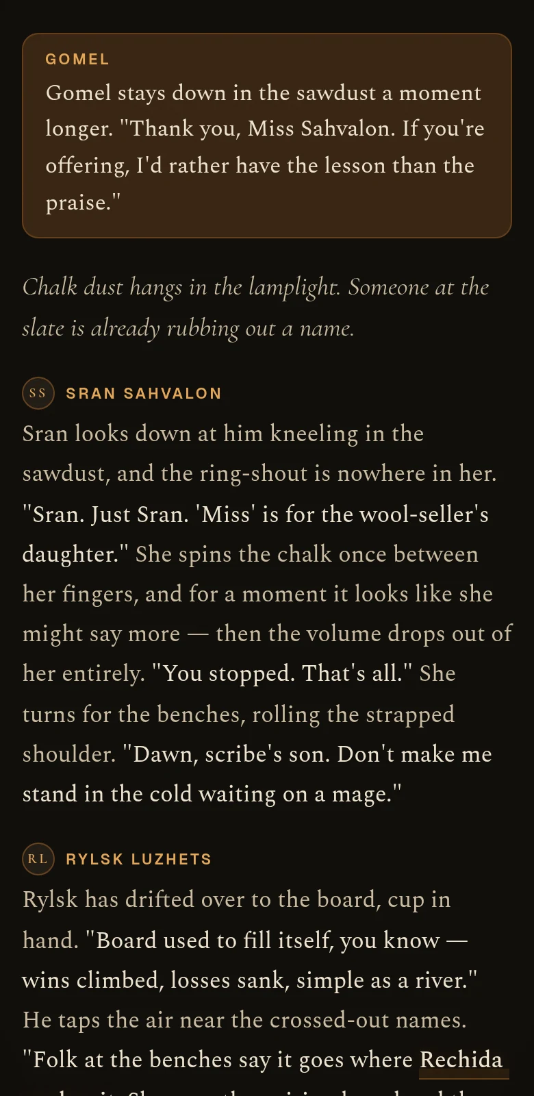 The story on a phone