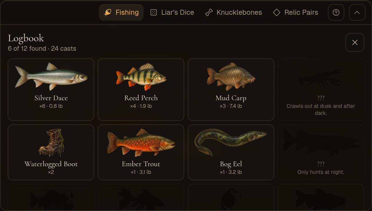The logbook: what you've caught, your best weights, and hints for the rest