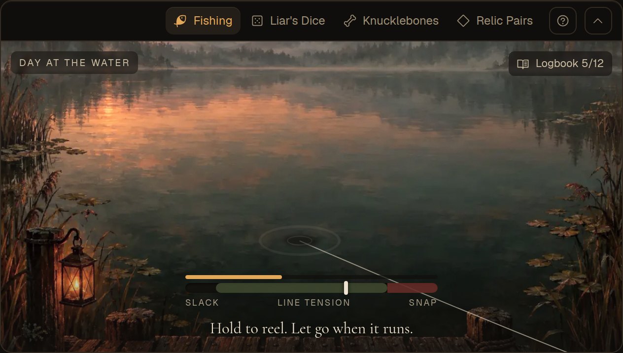 Reeling in: hold to bring it closer, ease off when it runs