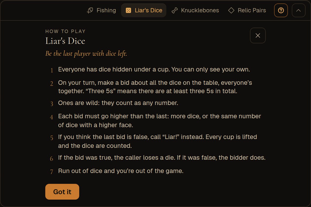 The ? explains each game in plain steps
