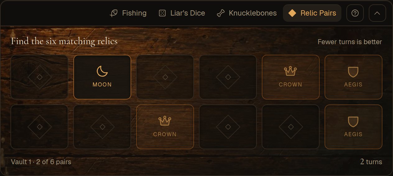 Relic Pairs, now on the tavern table