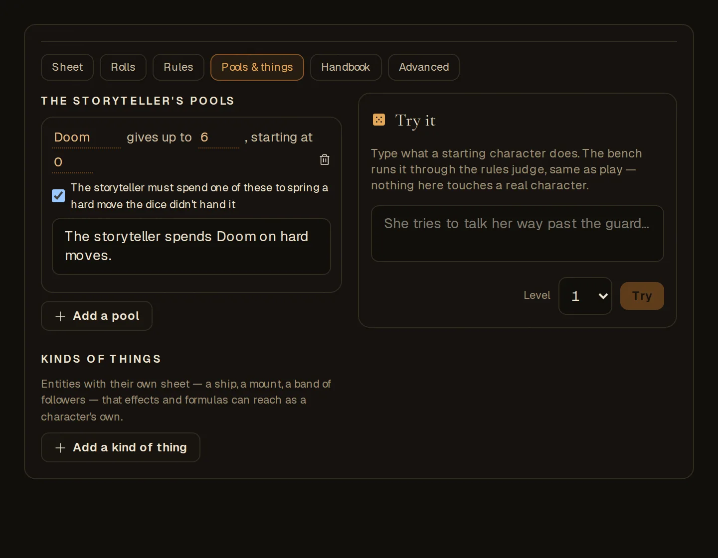 Pools and things, with a Doom pool